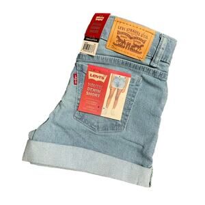 Levi's Jean Shorts Girls Stretch Cuffed Light Blue Size 6 NWT